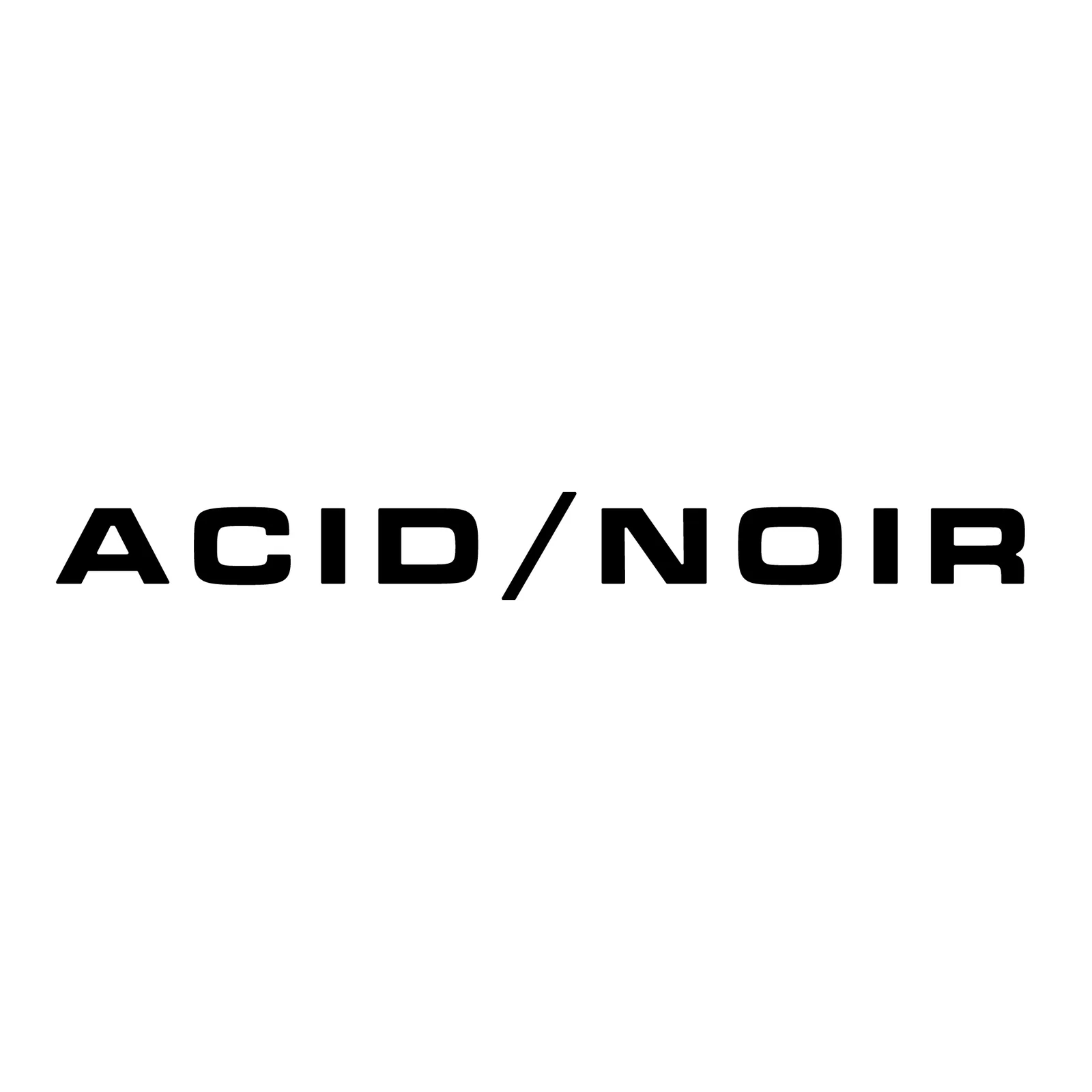 Black Acid / Noir wordmark centered on white.