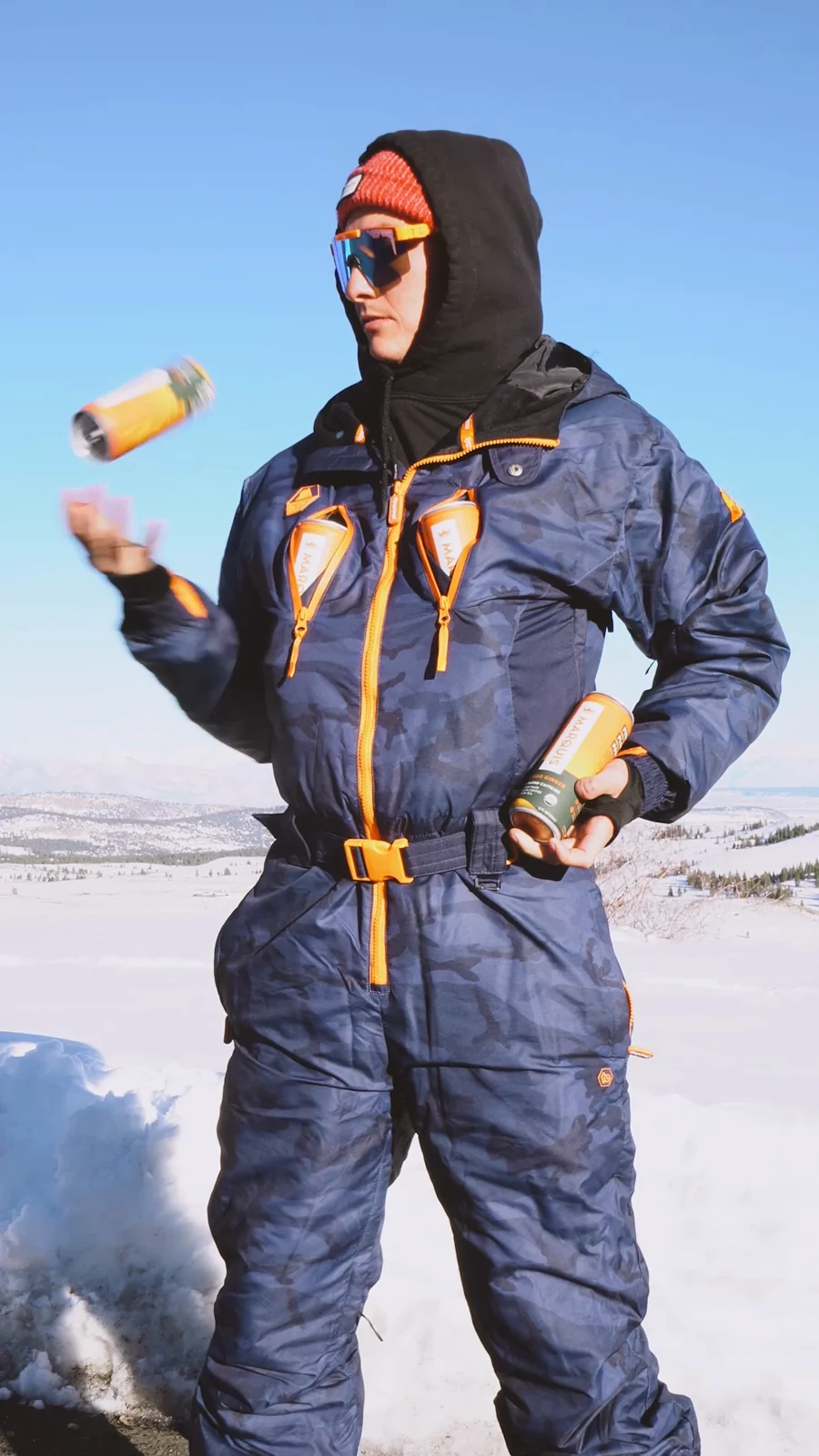 Product movement in a snowy mountain setting.