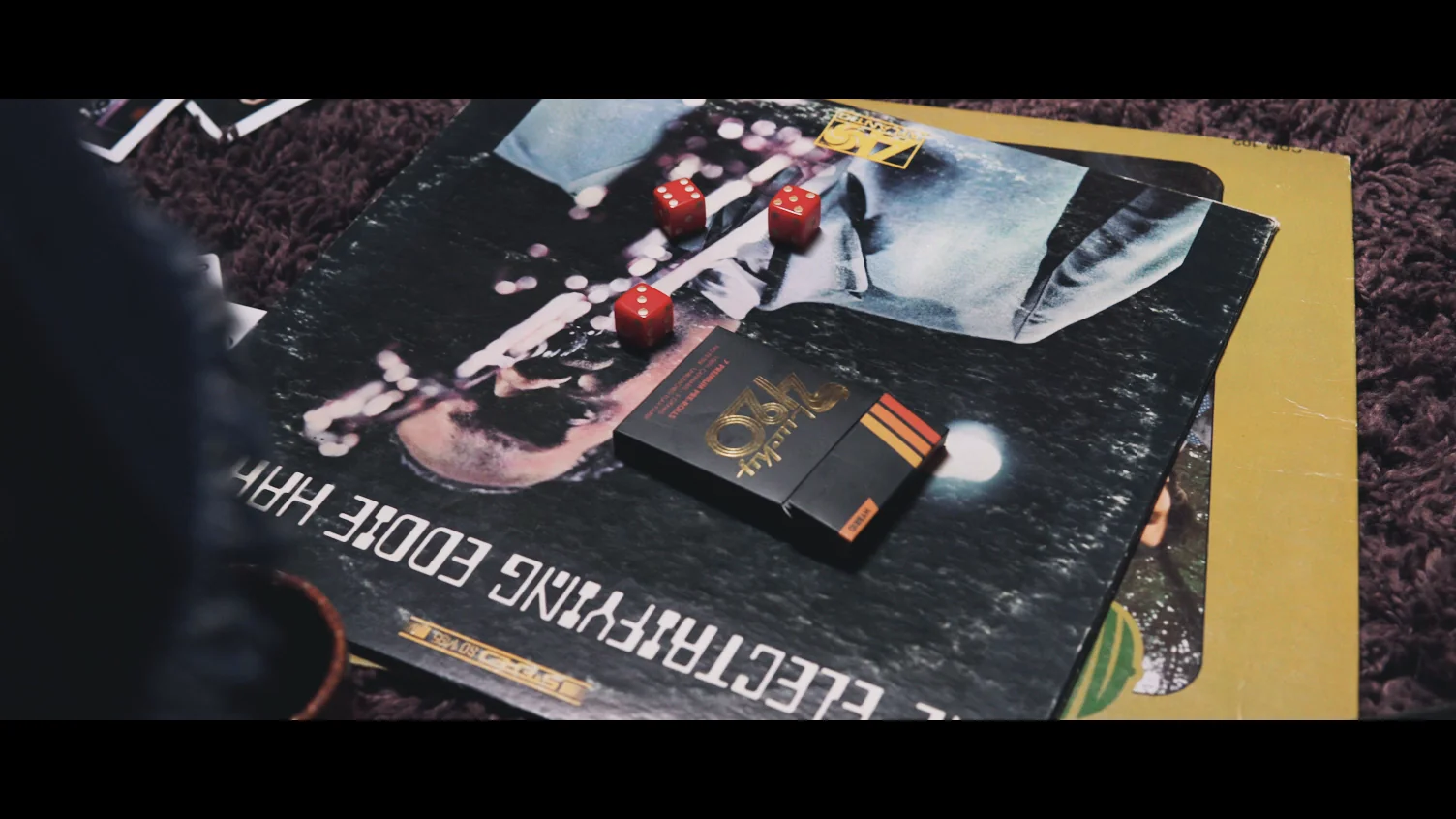 Record-player detail from the supplied Time Warp film.